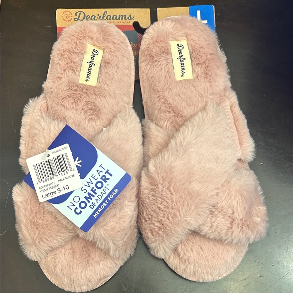 Dearfoams Women's Blush Furry Slippers